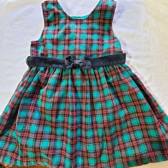 GYMBOREE Red/Green Sleeveless Corduroy Dress, Large - Picture 7 of 7